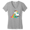 where rainbows come from (green) Women's V-Neck T-Shirt