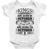 Real Kings Are Born On October 8 Baby Onesie