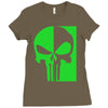 mad engine marvel brand punisher scar glow in the dark Ladies Fitted T-Shirt