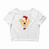 golden retriever dog with red santa's hat Crop Top