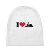 i love jet ski racing Baby Beanies