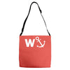 w anchor funny pub joke Adjustable Strap Totes