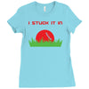 disc golf dirty sex joke pun ground penetration Ladies Fitted T-Shirt