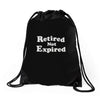 retired not expired Drawstring Bags
