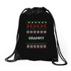 ugly christmas grammy Drawstring Bags