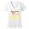 awesome since november 1970 Women's V-Neck T-Shirt