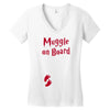 Muggle On Board Red Women's V-Neck T-Shirt