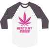 Support Breast Cancer Awareness With A Pink Cannabis Leaf 3/4 Sleeve Shirt