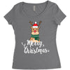 merry cristmas reindeer Women's Triblend Scoop T-shirt