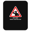 body under construction road sign Mousepad