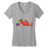 racing rainbow Women's V-Neck T-Shirt