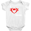 i love heart bass guitar music Baby Onesie