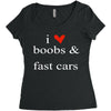 boobs &amp; fast cars Women's Triblend Scoop T-shirt