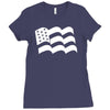american flag sticker vinyl decal   usa stars united states country ca Ladies Fitted T-Shirt