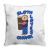 sloth loves chunk Throw Pillow