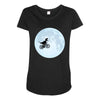 Biker Dinosaur - Dinosaur Riding A Bike To The Moon Maternity Scoop Neck T-shirt