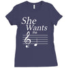 she wants the d black Ladies Fitted T-Shirt