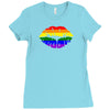 lips  rainbow lgbt gay culture Ladies Fitted T-Shirt