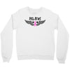 angel wing believe breast cancer Crewneck Sweatshirt