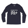 original blood type ipa positive craft beer Long Sleeve Shirts