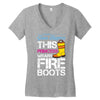 Forget Glass Slippers This Princess Wears Fire Boots Women's V-Neck T-Shirt