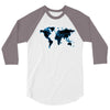 World Map Design 3/4 Sleeve Shirt