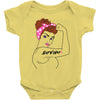girl power survivor breast cancer Baby Bodysuit