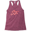 c'est la vie neon slogan Racerback Tank