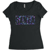 santa colorful glitter Women's Triblend Scoop T-shirt