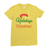 we wish you happy holidays &amp; merry christmas Ladies Fitted T-Shirt