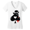 poker hat ace of spades Women's V-Neck T-Shirt