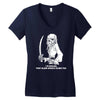 i'm smiling should scare u pirate skeleton Women's V-Neck T-Shirt
