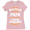 Super Cool Papa Of A Freaking Awesome Son Ladies Fitted T-Shirt