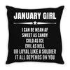 Super January Girl Throw Pillow