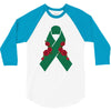 liver ribbon and rose 3/4 Sleeve Shirt