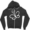 butterfly sticker vinyl Zipper Hoodie
