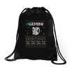 gemini christmas ugly sweater Drawstring Bags