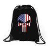 skull u.s.a. back Drawstring Bags