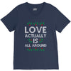 Love Actually Is All Around Ugly Christmas for dark V-Neck Tee