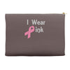 junior's breast cancer awareness i wear pink Accessory Pouches
