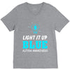 light it up blue autism awareness V-Neck Tee