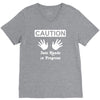 caution! jazz handsfunny jazz dance comic boogie camp trumpet V-Neck Tee