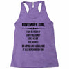 Super November Girl Racerback Tank