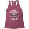 never underestimate an old man who was born in july Racerback Tank