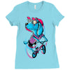 dog biker Ladies Fitted T-Shirt