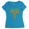 tribal print elephant geometric gold animals cool Women's Triblend Scoop T-shirt