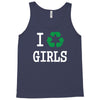 i recycle girls slogan text funny baseball jersey Tank Top
