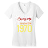 awesome since november 1970 Women's V-Neck T-Shirt