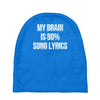 my brain is 80% song lyrics Baby Beanies