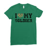 i love my soldier regular camouflage Ladies Fitted T-Shirt